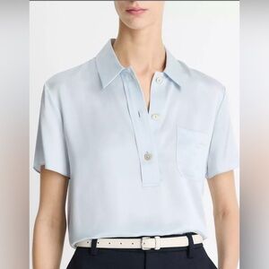 Vince silk Soft blue Button-Up Blouse